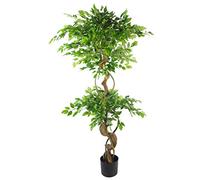Leaf Leaf-7369 - Albero di ficus artificiale stile Fruticosa giapponese, tronco di ficus, 150 cm, 1,5 m