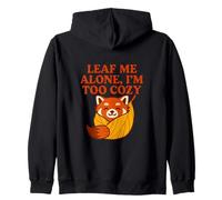 Leaf Me Alone I'm Too Cozy Red Panda Fall Felpa con Cappuccio