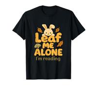 Leaf Me Alone Reading Bunny Cottage, design autunnale Maglietta