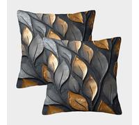 Leaf Pattern-Modern Decorative Art Federe Cuscini Per Divano Decorative Available All Seasons Fodere Per Cuscini 2 Pezzi Quadrate Cerniera Invisibile Da Letto Per Salotto 50x50cm
