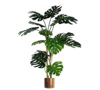 Leaf Pianta artificiale Monstera con fioriere in metallo, verde, 150 cm