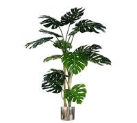 Leaf Pianta artificiale Monstera con fioriere in metallo, verde, 150 cm