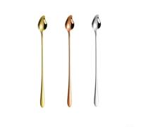 Leaf Shaped Coffee Spoon 304 Stainless Steel Long Handle(Mango set) | Unique leaf shape design, elegant nature aesthetic, perfect for mixing coffee and tea