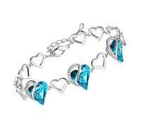 Leafael Bracciale Donna Argento cuore d'amore infinito, bracciali donna con cristalli curativi, Senza allergie gioielli donna, Regalo Donna con scatola regalo con estensore catena da 7+2 pollici
