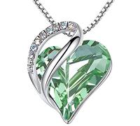 Leafael Collane Donna Cuore Birthstone | Collana con cristallo e pietre di nascita, collana donna con catena e ciondolo elegante, gioiello da donna con confezione regalo inclusa - San Valentino