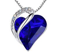 Leafael Collane Donna Cuore Birthstone | Collana con cristallo e pietre di nascita, collana donna con catena e ciondolo elegante, gioiello da donna con confezione regalo inclusa - San Valentino