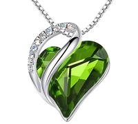 Leafael Infinito Amore Cuore Collana Argento, Pietra di nascita collana donna con cristalli curativi, Senza allergie Gioielli Regalo Donna, ciondoli per collane con scatola regalo inclusa
