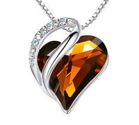 Leafael Infinito Amore Cuore Collana Argento, Pietra di nascita collana donna con cristalli curativi, Senza allergie Gioielli Regalo Donna, ciondoli per collane con scatola regalo inclusa