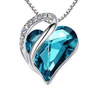Leafael Infinito Amore Cuore Collana Argento, Pietra di nascita collana donna con cristalli curativi, Senza allergie Gioielli Regalo Donna, ciondoli per collane con scatola regalo inclusa
