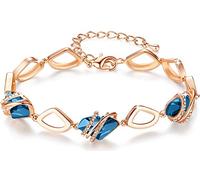 Leafael Pietra dei desideri Bracciale Donna Argento o oro rosa, bracciali donna con cristalli curativi, Senza allergie gioielli donna, Regalo Donna con scatola regalo, estensore catena da 7+2 pollici