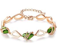 Leafael Pietra dei desideri Bracciale Donna Argento o oro rosa, bracciali donna con cristalli curativi, Senza allergie gioielli donna, Regalo Donna con scatola regalo, estensore catena da 7+2 pollici