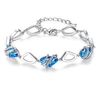 Leafael Pietra dei desideri Bracciale Donna Argento o oro rosa, bracciali donna con cristalli curativi, Senza allergie gioielli donna, Regalo Donna con scatola regalo, estensore catena da 7+2 pollici