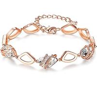 Leafael Pietra dei desideri Bracciale Donna Argento o oro rosa, bracciali donna con cristalli curativi, Senza allergie gioielli donna, Regalo Donna con scatola regalo, estensore catena da 7+2 pollici