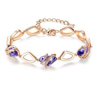 Leafael Pietra dei desideri Bracciale Donna Argento o oro rosa, bracciali donna con cristalli curativi, Senza allergie gioielli donna, Regalo Donna con scatola regalo, estensore catena da 7+2 pollici