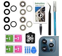 LEAFE Sostituzione dell'obiettivo della fotocamera per iPhone 12 Pro Max, 2 set OEM originale per fotocamera posteriore in vetro di ricambio per iPhone 12 Pro Max da 6,7 pollici con strumenti di