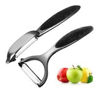 Leaflai Pelapatate Set da 2 Pezzi in Acciaio Inox a Forma di Y e I Nero