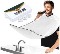Leaflai Telo Barba da Specchio per Rasatura, Impermeabile Grembiule da Barba, con 3 Ventose, Antiaderente, Regalo per Uomini