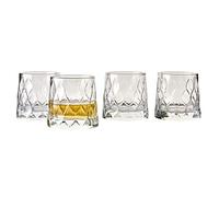 Leafy Old Fashioned Special Design Premium - Bicchieri da whisky con base pesante, 290 ml, set da 4