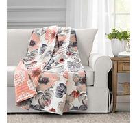 Leah Throw Coral/Gray Single 50X60