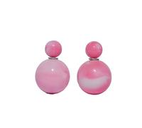 LeahMaria Orecchini a perno con doppia perla, con sfera anteriore, 2 pezzi, colore mix, Perla artificiale