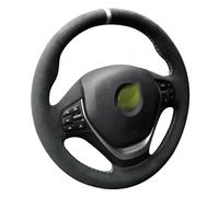 LeaHY Coprivolante in alcantara cucito a mano compatibile con BMW M Sport F20 F21 F22 F23 F30 F31 F32 F33 F34 F36 a righe bianche