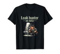 Leak Hunter On Duty Idraulico Detective Pun Grafico Maglietta