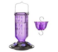 Leak Proof Hummingbird, Feeder Hangable Glass Bird Feeder, Decorative Garden Feeding Bottle with Multiple Ports for Balcony Table Deck Backyard Railing Window Birdwatching