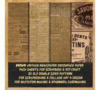 Leaka Raagji vintage newspaper decoupage paper pack sheets for scrap (Tascabile)