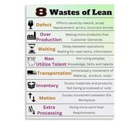 Lean Hospital 8 Wastes Knowledge Poster Healthcare Management Guide for Office Workplace Decor(Unframed,12x18inch(30x45cm))