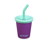 Lean Kanteen Kid Cup Tazza in acciaio inox con coperchio a paglia 284 ml Uva scintillante