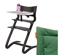 Leander - Seggiolone pacchetto completo con archetto di sicurezza di noce, tavolo, Boro nfree-bicchiere Tink Tazza arancione, confezione da 2 beccucci e cuscini