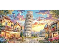 Leaning-Tower-of-Pisa Puzzle 1000 pezzi Carta riciclata Giochi educativi Idea regalo perfetta per adulti e bambini di 12 anni in su Bellissimo puzzle decorativo 38x26/1000 pezzi