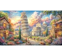 Leaning-Tower-of-Pisa Puzzle 1000 pezzi Sfida di gioco educativo Carta riciclata Estremamente difficile per adulti e bambini di 12+ anni 38x52/1000 pezzi