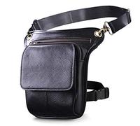 Le'aokuu - Borsa messenger da uomo, in vera pelle The Black 2 M