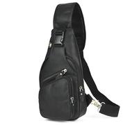 Le'aokuu Uomini Vera Pelle Borsa da Petto Moda Casual Escursionismo di Viaggio Borsa a Tracolla Borsa per Tracolla Rig One 8015