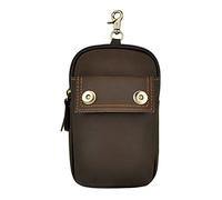 Le'aokuu Uomini Vera Pelle Piccolo Gancio Marsupio per Anca Marsupio Fanny Pack Phone Borsa Frontale 009 (009 Marrone)