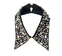 Leaomuny Colletto Camicia Donna Staccabile con Strass a Punta Collare Falso Camicetta Cava Esterna Colletti Finti per Maglioni in Cristallo Accessori Decorativi Rimovibile Collo Stecche per Vestiti