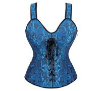 Leaomuny Donna Bustino Corsetto a Cuore, Bustier Top Nero Corset Disossato Bustier Corpetto In Pizzo Curvy Sottoseno Modellante Pancia Piatta Stretto Osso Di Plastica Con Coulisse Per Senza Spalline