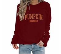 Leaomuny Felpa Donna Halloween Senza Cappuccio, Scritta Pumpkin Season