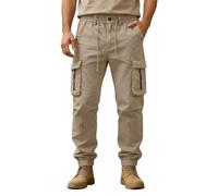 Leaomuny Pantaloni da Lavoro Uomo Multitasche, Pantaloni Cargo Elasticizzati Slim Fit, Pantalone Tasche Laterali con Elastico alla Caviglia, Pantalone Tattici Traspiranti Resistente, Pants Trekking