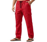 Leaomuny Pantaloni da Lavoro Uomo Multitasche, Pantaloni Cargo Uomo Elasticizzati, Pantalone Tasche Laterali con Elastico alla Caviglia, Pantalone Caccia Resistente Traspiranti, Pants Trekking