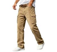 Leaomuny Pantaloni da Lavoro Uomo Multitasche, Pantaloni Cargo Uomo Slim Fit Coste, Pantalone Tasche Laterali Caccia Tattici, Pantalone Tecnici Resistente Traspiranti, Pants Trekking Sportivi