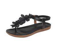 Leaomuny Sandali Donna Estive Infradito Fiore Comodi, Scarpe Eleganti Aperta Tacco Basso Bianche, Sandalo Morbida Antiscivolo Da Spiaggia, Sandali Vacanze Casual Da Sera, Ciabatte Moda Bohémien