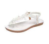 Leaomuny Sandali Donna Estive Infradito Fiore Comodi, Scarpe Eleganti Aperta Tacco Basso Bianche, Sandalo Morbida Antiscivolo Da Spiaggia, Sandali Vacanze Casual Da Sera, Ciabatte Moda Bohémien