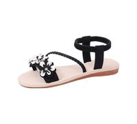 Leaomuny Sandali Donna Estive Infradito Fiore Comodi, Scarpe Eleganti Piatto Bianche Punta Aperta, Sandalo Leggero Morbida Da Spiaggia, Sandali Casual Vacanze Da Cerimonia, Ciabatte Moda Bohémien