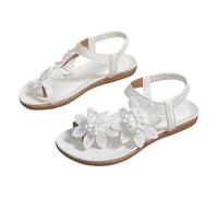 Leaomuny Sandali Donna Estive Infradito Fiore Comodi, Scarpe Eleganti Punta Aperta Piatto Bianche, Sandalo Leggero Morbida Da Cerimonia, Sandali Casual Vacanze Da Spiaggia, Ciabatte Moda Bohémien