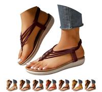 Leaomuny Sandali Donna Estive Infradito Perline Eleganti, Scarpe Comodi Aperta Bianche Tacco Basso, Sandalo Antiscivolo Leggero Da Sera, Sandali Vacanze Casual Da Spiaggia, Ciabatte Moda Bohémien