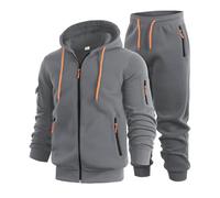 Leaomuny Tuta Uomo Completa Invernale Sportiva 2 Pezzi Complete Tute Sportive Con Cappuccio E Zip Completo Palestra Tuta Ginnastica Felpa E Pantaloni da Lavoro Sportivo Corsa Streetwear Abbigliamento