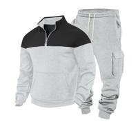 Leaomuny Tuta Uomo Completa Invernale Sportiva 2 Pezzi Complete Tute Sportive Con Zip Completo Palestra Tuta Ginnastica Felpa E Pantaloni Sportivi Corsa Casa Casual Streetwear Abbigliamento