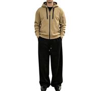 Leaomuny Tuta Uomo Completa Invernale Sportiva 2 Pezzi Tute Complete Sportive Con Cappuccio Completo Palestra Tuta Ginnastica Felpa E Pantaloni Cargo Sportivi Casa Casual Abbigliamento Streetwear